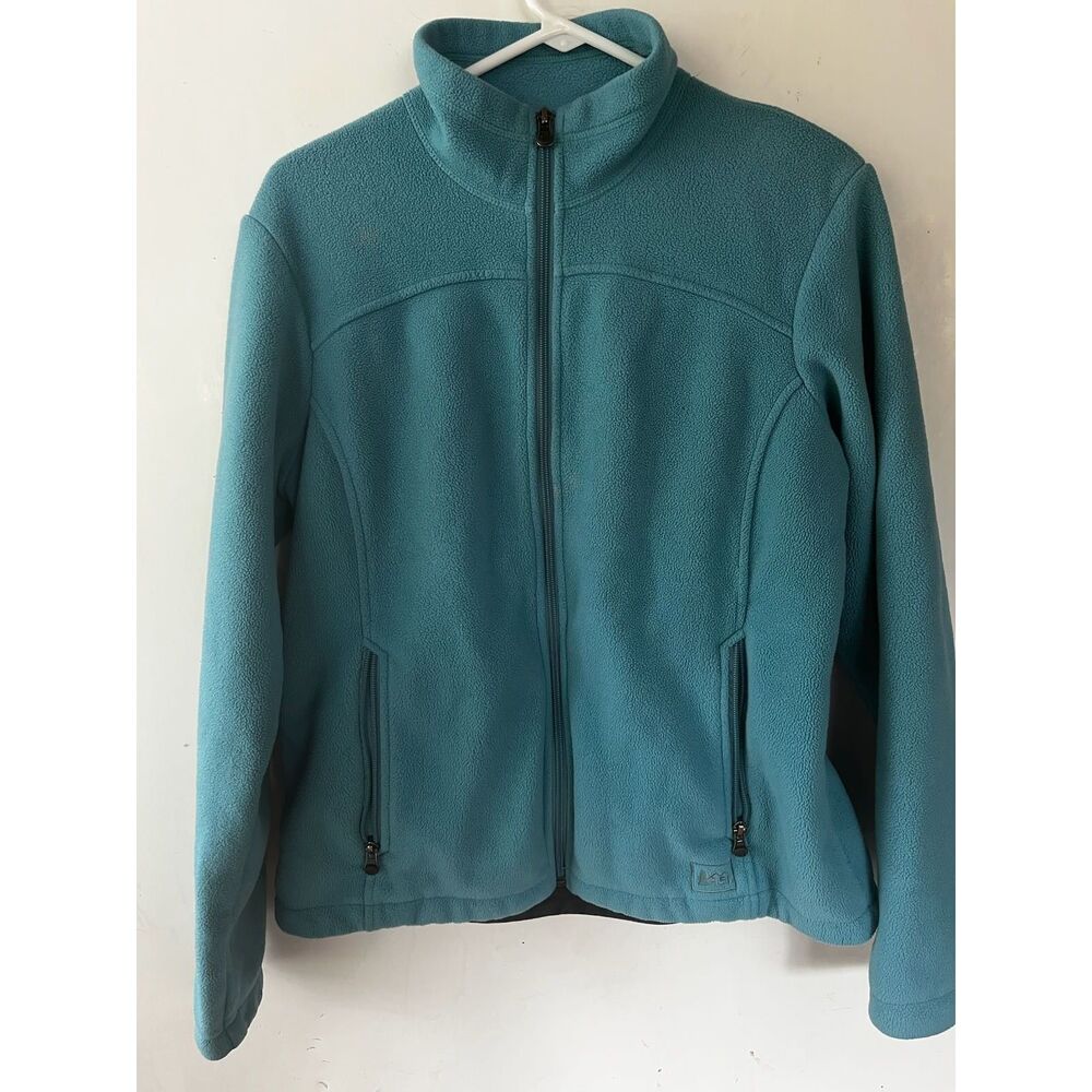 gorpcore cozy fall REI teal womens fleece zip up sweater jacket size large